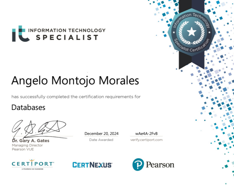 IT Specialist Certificate - Databases